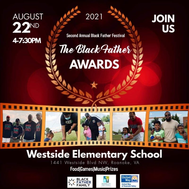 Black Father Awards from 4pm - 7:30pm on August 22, 2021 at Westside Elementary School