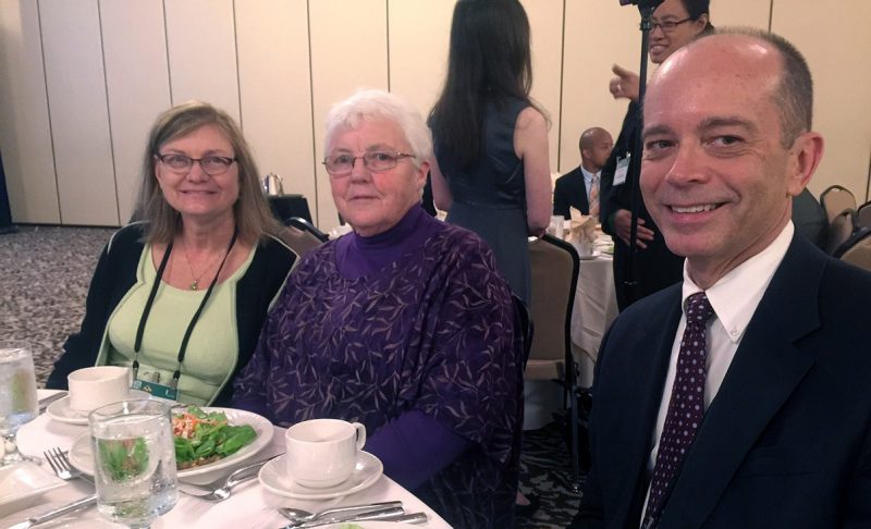 Carol Gilbert at the awards luncheon with Dean Cynda Johnson and Associate Dean for Student Affairs Aubrey Knight.