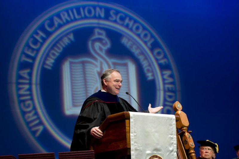 U.S. Senator Tim Kaine addresses graduates