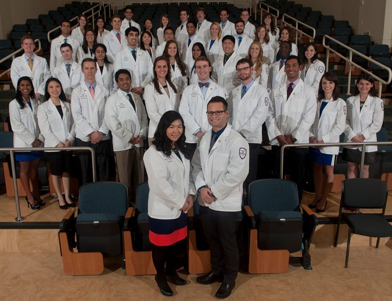 The Class of 2018 in their white coats