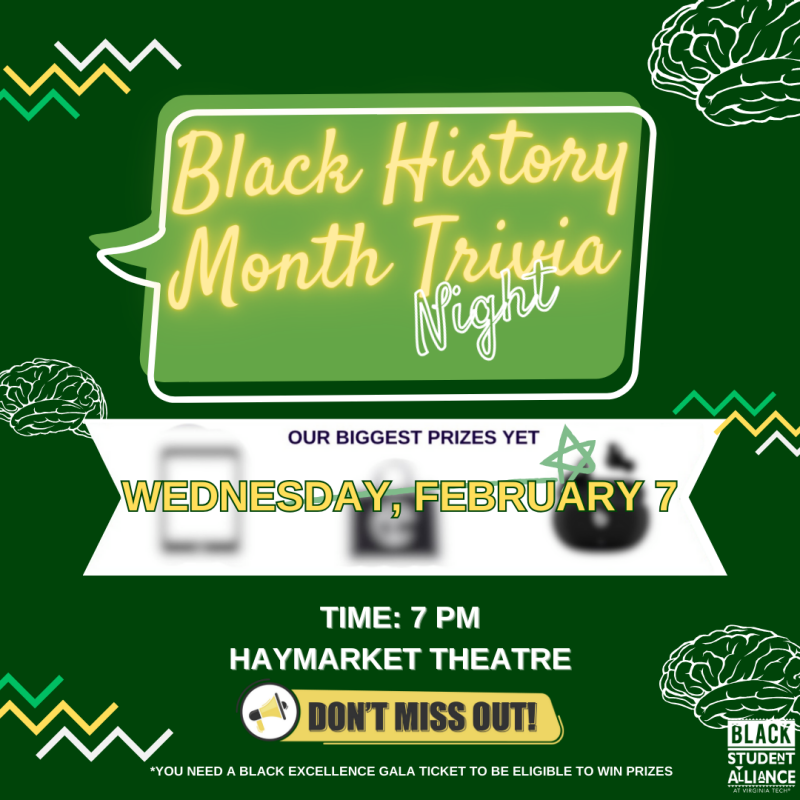 Black History Month Trivia Night Wednesday February 7 at the Haymarket Theater