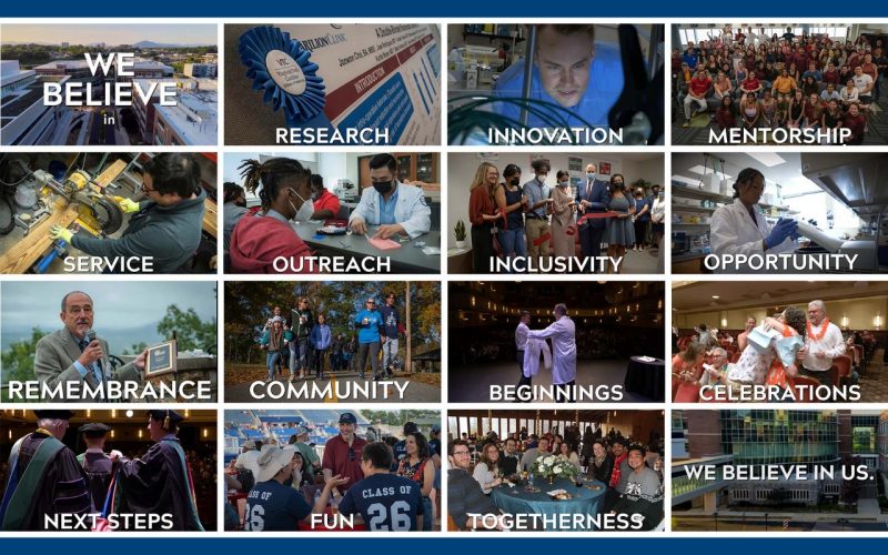 We believe in research, innovation, mentorship, service, outreach, inclusivity, opportunity, remembrance, community, beginnings, celebrations, next steps, fun, togetherness... we believe in us. Screenshots from the holiday video.