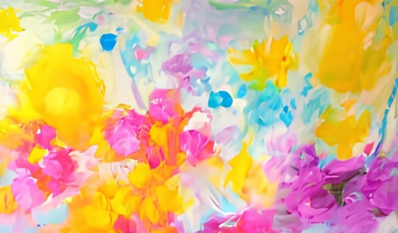 abstract painting of spring flowers