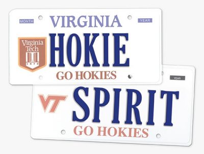 Virginia Tech license plages