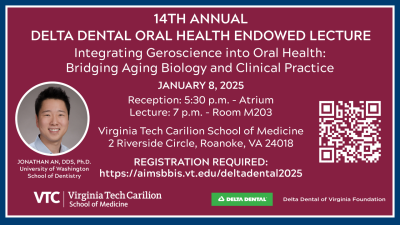 An image with information about the 14th annual Delta Dental Endowed Lecture.