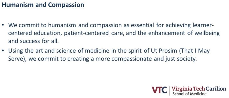 Values - Humanism and Compassion, listed in the accordion below