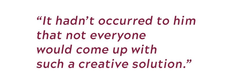 Quote from related article: "It hadn't occurred to him that not everyone would come up with such a creative solution." Click to load. 