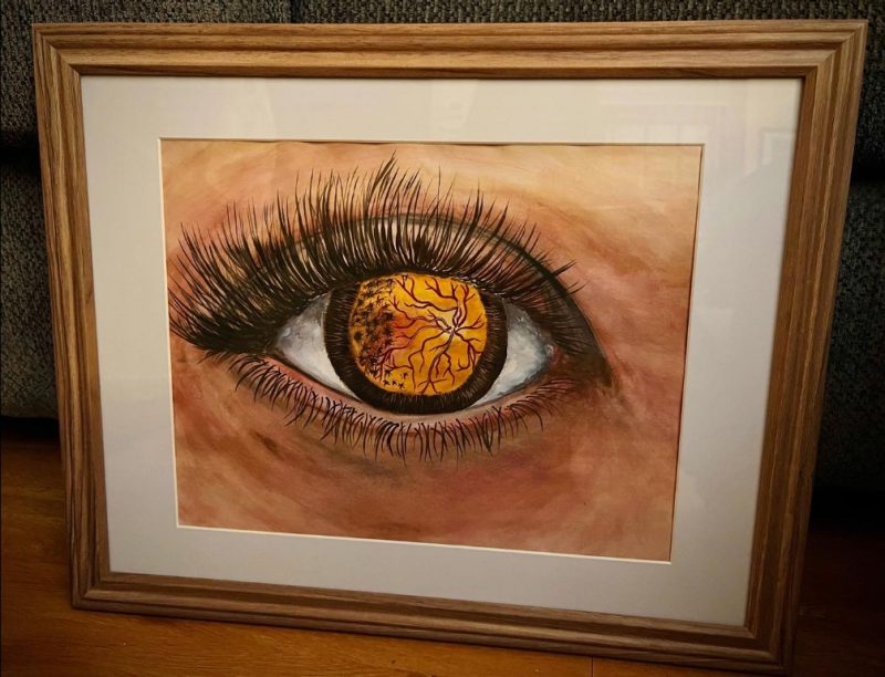 photograph of a painting of an eye