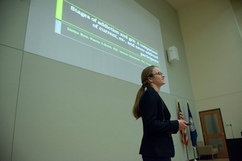 Kaitlyn Bixel, one of eight featured presenters, discusses her research 