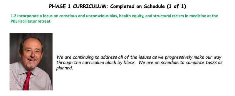 Phase I Curriculum update - described below