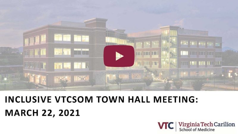 Link to townhall video. VT login required.