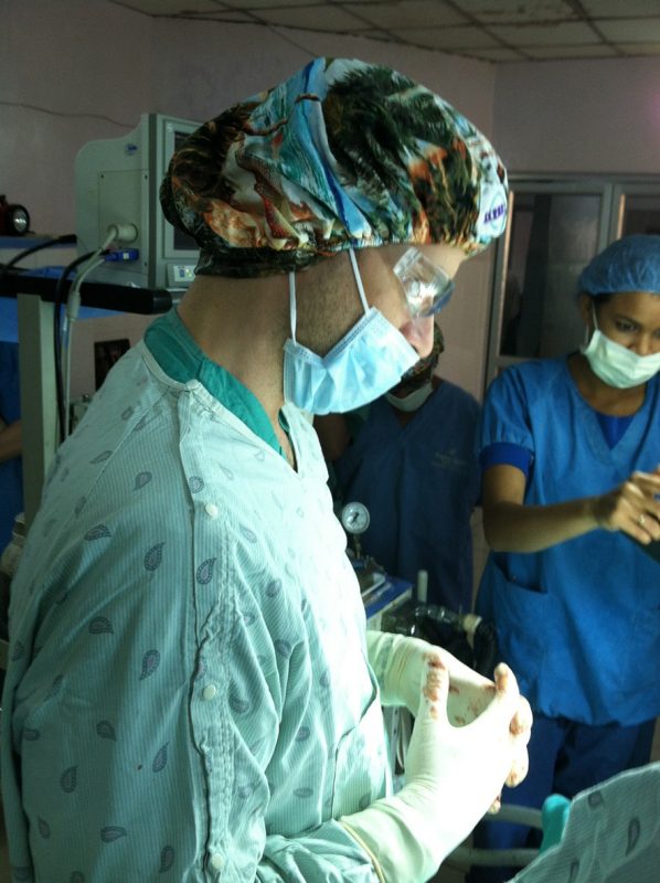 James Joyner '14 in the operating room at Christian Hospital Mungeli