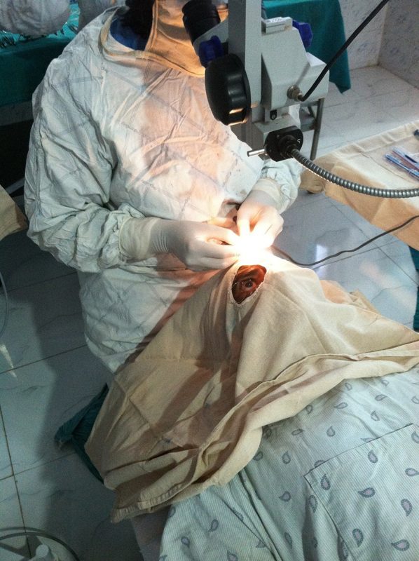 Eye surgery at Christian Hospital Mungeli