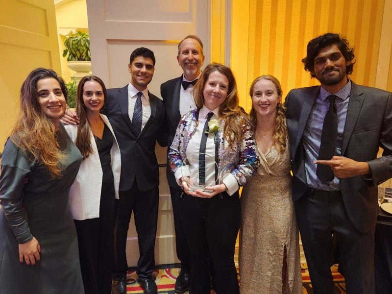 LB Canary and Dean Learman pictured with fellow students at the MSV awards
