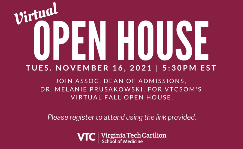 Virtual Open House Tuesday, November 16 | 5:30pm EST