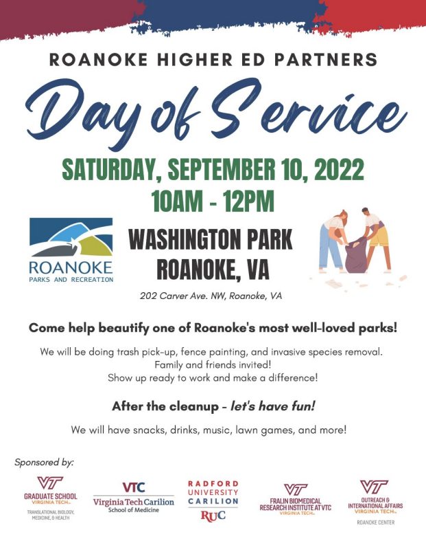 Roanoke Health Sciences Day of Service flyer, click to download