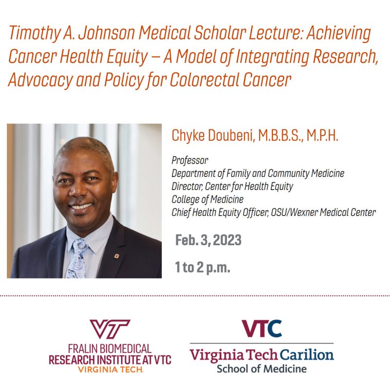 Timothy A. Johnson Medical Scholar Lecture: Achieving Cancer Health Equity – A Model of Integrating Research, Advocacy and Policy for Colorectal Cancer