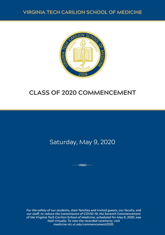 Graduation Program 2020 - click on image to open program